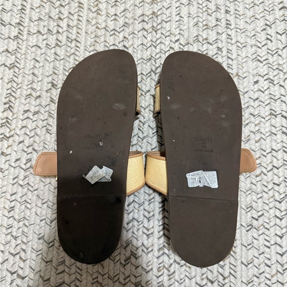 Schutz Enola Strappy Flat Sandals – Areia Light Gold - Picture 11 of 12